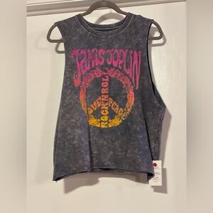Janis Joplin Prince Peter Collection Gray Graphic Tank